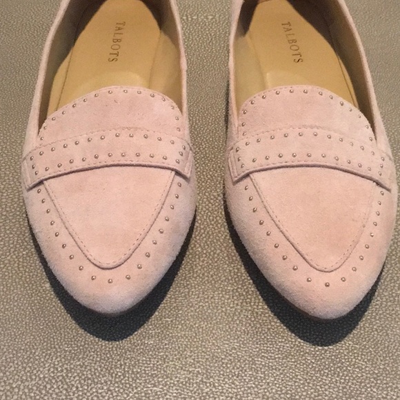 Talbots Suede Slip-On Loafers with Gold Pinhead Studs  (10M) - Picture 3 of 7